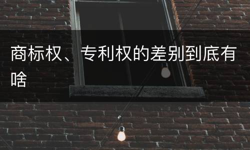 商标权、专利权的差别到底有啥