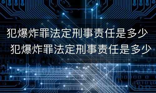 犯爆炸罪法定刑事责任是多少 犯爆炸罪法定刑事责任是多少年