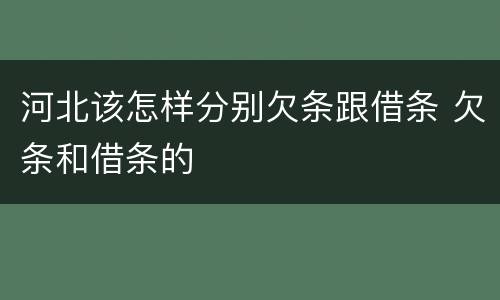 河北该怎样分别欠条跟借条 欠条和借条的