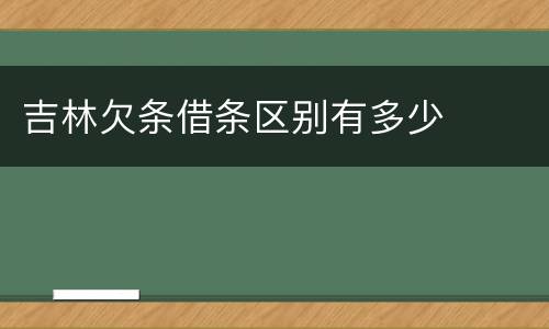 吉林欠条借条区别有多少