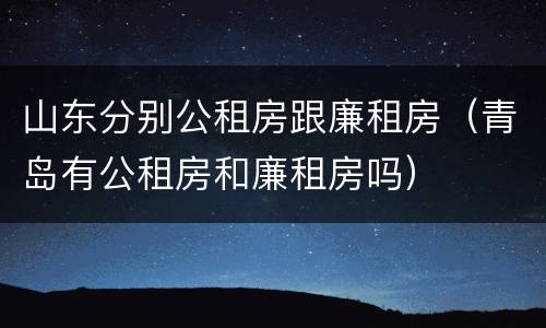 山东分别公租房跟廉租房（青岛有公租房和廉租房吗）