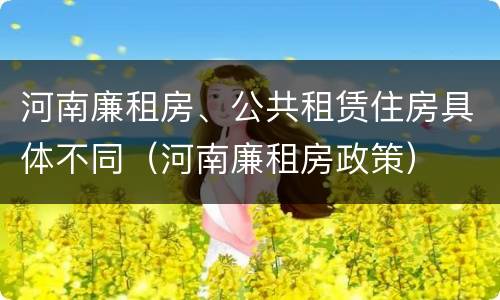 河南廉租房、公共租赁住房具体不同（河南廉租房政策）