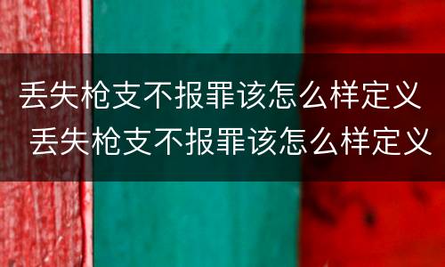 丢失枪支不报罪该怎么样定义 丢失枪支不报罪该怎么样定义刑事案件