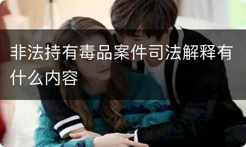 非法持有毒品案件司法解释有什么内容