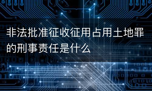 非法批准征收征用占用土地罪的刑事责任是什么