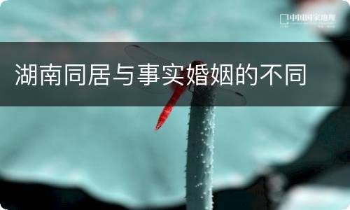 湖南同居与事实婚姻的不同