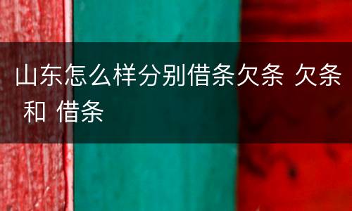 山东怎么样分别借条欠条 欠条 和 借条