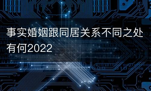 事实婚姻跟同居关系不同之处有何2022