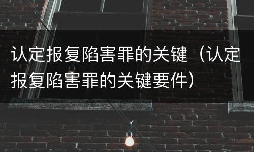 认定报复陷害罪的关键（认定报复陷害罪的关键要件）
