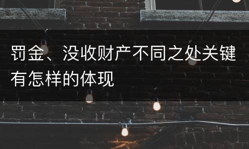 罚金、没收财产不同之处关键有怎样的体现