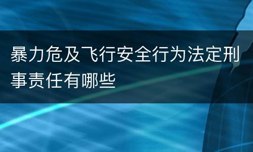 暴力危及飞行安全行为法定刑事责任有哪些