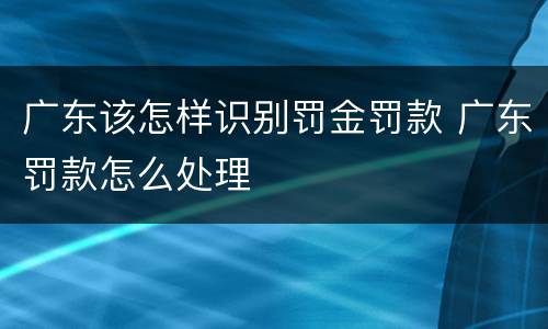 广东该怎样识别罚金罚款 广东罚款怎么处理