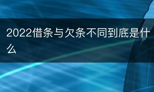 2022借条与欠条不同到底是什么