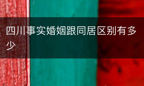 四川事实婚姻跟同居区别有多少