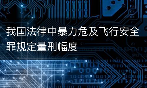 我国法律中暴力危及飞行安全罪规定量刑幅度
