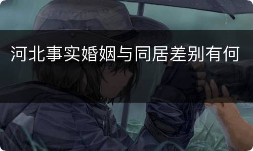河北事实婚姻与同居差别有何