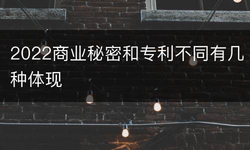 2022商业秘密和专利不同有几种体现