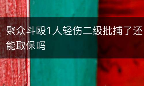 聚众斗殴1人轻伤二级批捕了还能取保吗