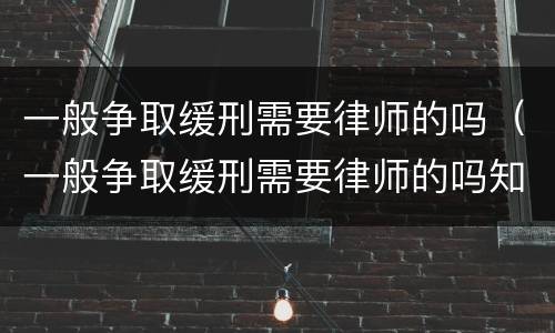 一般争取缓刑需要律师的吗（一般争取缓刑需要律师的吗知乎）