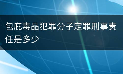 包庇毒品犯罪分子定罪刑事责任是多少