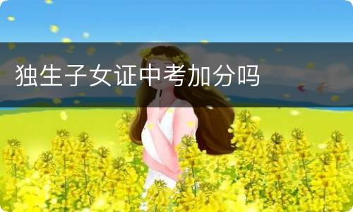 独生子女证中考加分吗