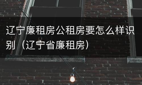 辽宁廉租房公租房要怎么样识别（辽宁省廉租房）
