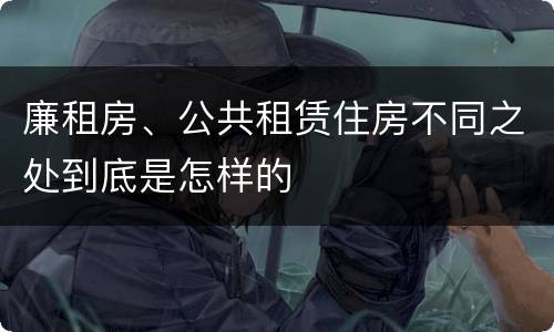 廉租房、公共租赁住房不同之处到底是怎样的