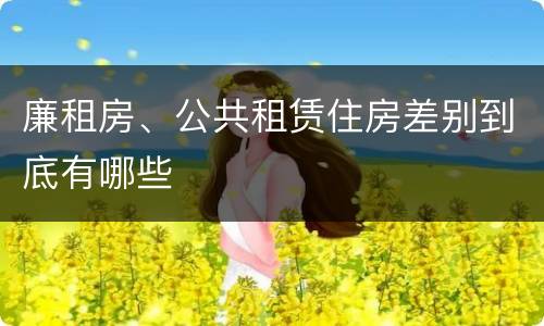 廉租房、公共租赁住房差别到底有哪些