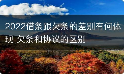 2022借条跟欠条的差别有何体现 欠条和协议的区别
