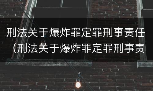 刑法关于爆炸罪定罪刑事责任（刑法关于爆炸罪定罪刑事责任的解释）