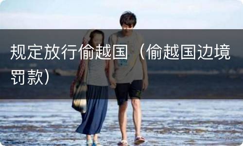 规定放行偷越国（偷越国边境罚款）