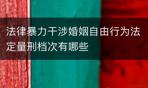 法律暴力干涉婚姻自由行为法定量刑档次有哪些