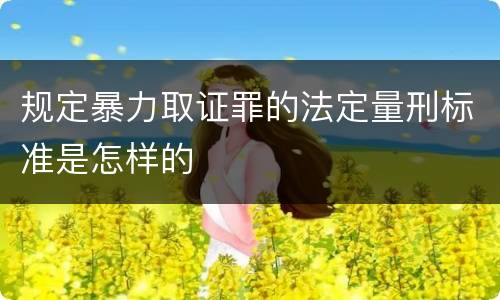规定暴力取证罪的法定量刑标准是怎样的