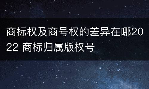 商标权及商号权的差异在哪2022 商标归属版权号