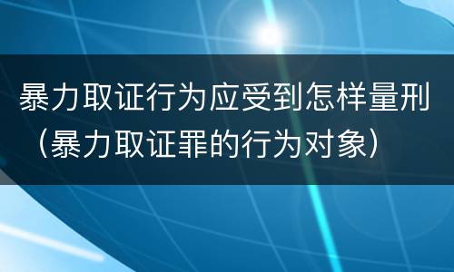 暴力取证行为应受到怎样量刑（暴力取证罪的行为对象）