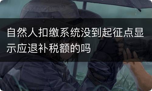 自然人扣缴系统没到起征点显示应退补税额的吗