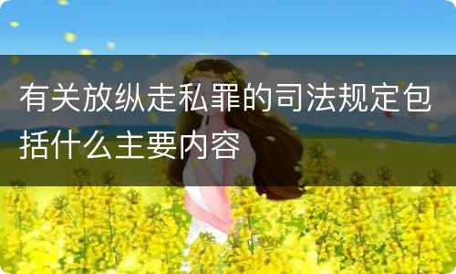 有关放纵走私罪的司法规定包括什么主要内容