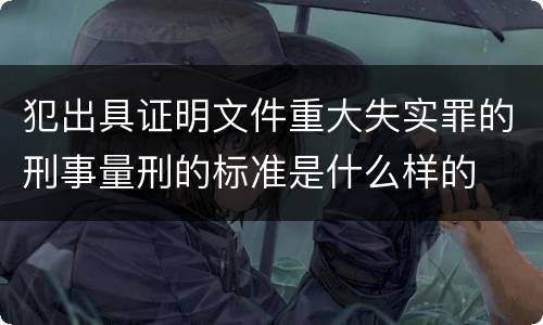 犯出具证明文件重大失实罪的刑事量刑的标准是什么样的