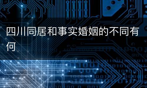 四川同居和事实婚姻的不同有何