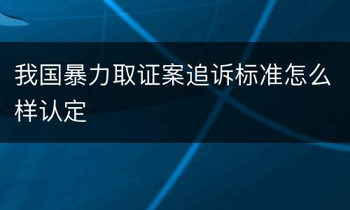 我国暴力取证案追诉标准怎么样认定