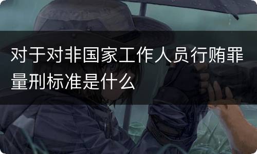 对于对非国家工作人员行贿罪量刑标准是什么