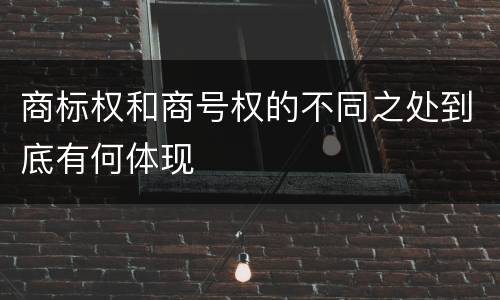 商标权和商号权的不同之处到底有何体现