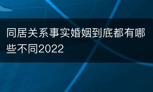 同居关系事实婚姻到底都有哪些不同2022