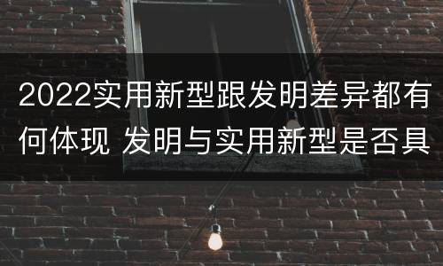 2022实用新型跟发明差异都有何体现 发明与实用新型是否具有实用性
