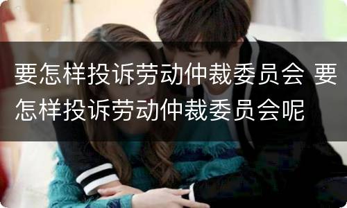 要怎样投诉劳动仲裁委员会 要怎样投诉劳动仲裁委员会呢