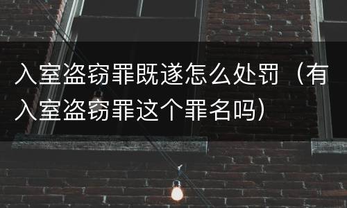 入室盗窃罪既遂怎么处罚（有入室盗窃罪这个罪名吗）