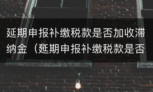 延期申报补缴税款是否加收滞纳金（延期申报补缴税款是否加收滞纳金和滞纳金）