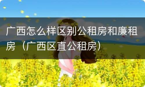 广西怎么样区别公租房和廉租房（广西区直公租房）