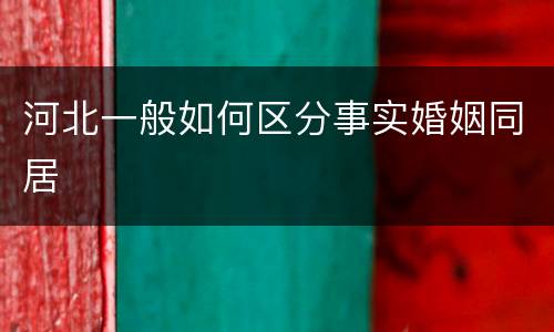 河北一般如何区分事实婚姻同居