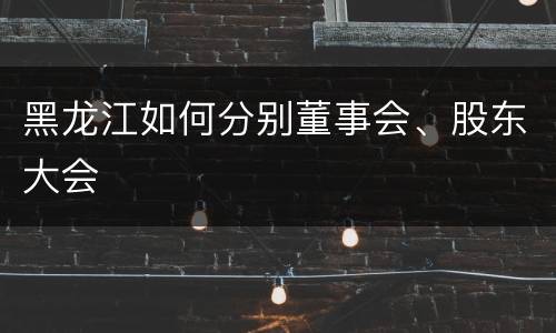 黑龙江如何分别董事会、股东大会
